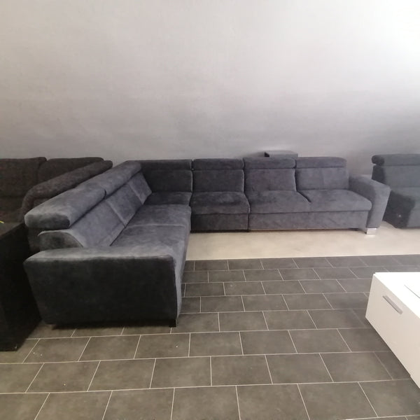 Sectional "Atlas" in Dark Anthrazit + Bed Function