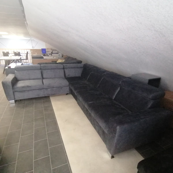 Sectional "Atlas" in Dark Anthrazit + Bed Function