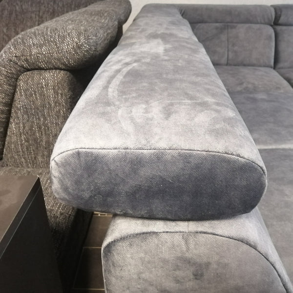 Sectional "Atlas" in Dark Anthrazit + Bed Function