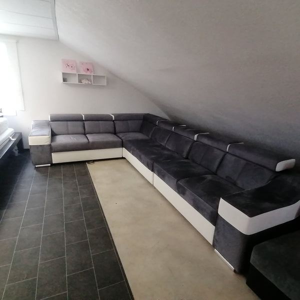 Sectional "Ewa II" in Grey / White
