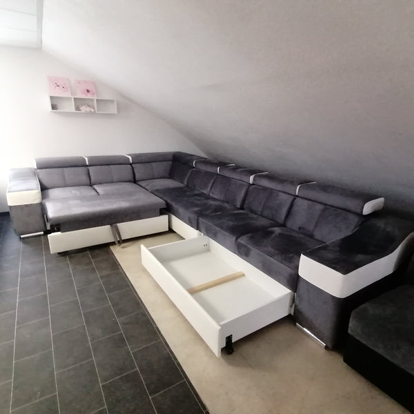 Sectional "Ewa II" in Grey / White