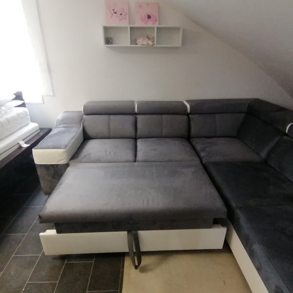 Sectional "Ewa II" in Grey / White