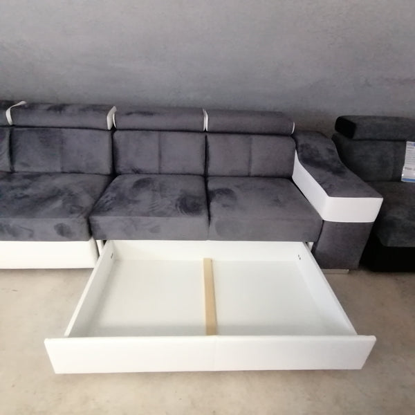 Sectional "Ewa II" in Grey / White