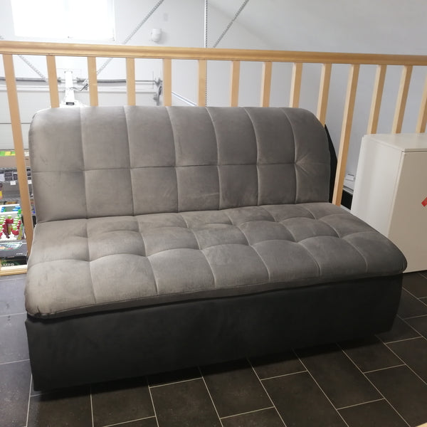 U-Shape Sectional "Edard" in Grey Fabric + Bed Function/Ottoman