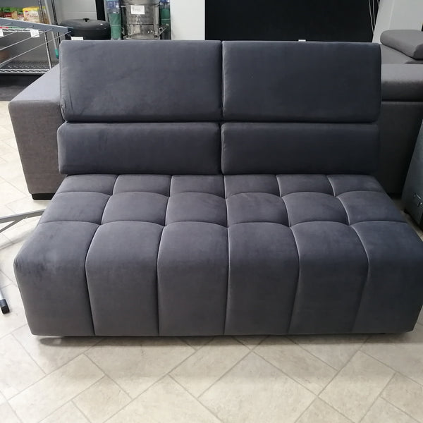 Sectional "Elias" in Gray Fabric + Bed Function