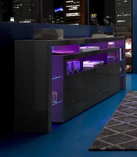 Sideboard Rosario - Black High Gloss / Black High Gloss