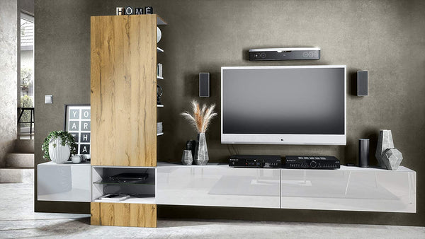 Wall Unit "Manhattan V3" with White Body + Various Colors