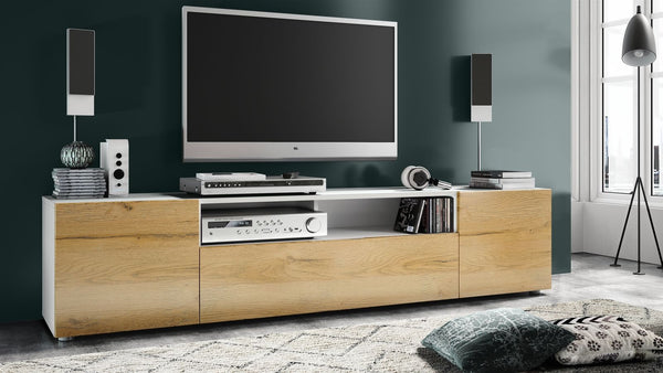 TV Stand Mogan in White / Various Front Color