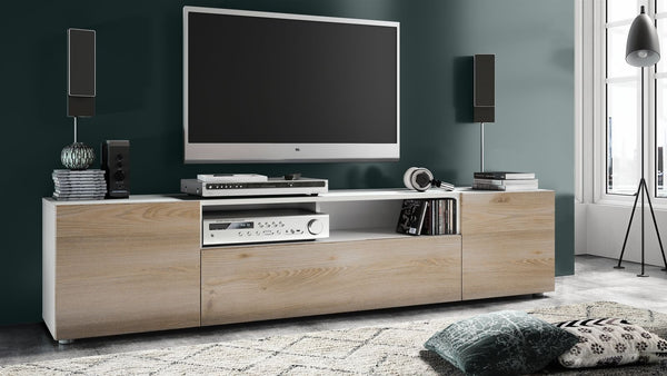 TV Stand Mogan in White / Various Front Color