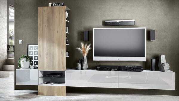 Wall Unit "Manhattan V3" with White Body + Various Colors