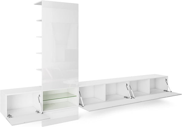 Wall Unit "Manhattan V3" with White Body + Various Colors