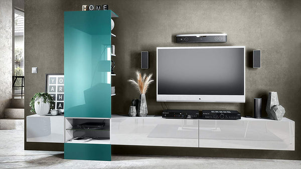 Wall Unit "Manhattan V3" with White Body + Various Colors