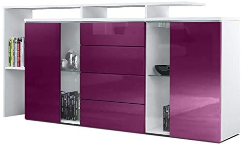 Sideboard "Lissabon" in White Matt / Different Front Colors