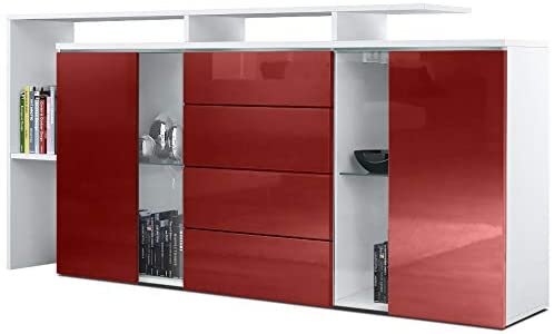 Sideboard "Lissabon" in White Matt / Different Front Colors