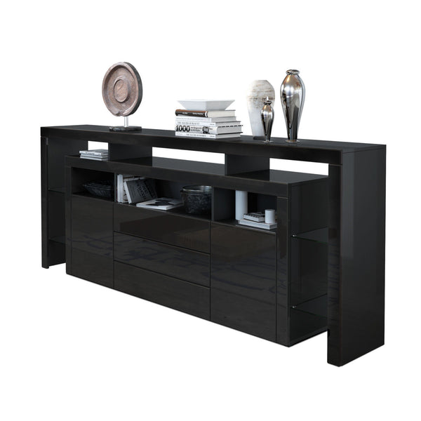 Sideboard Rosario - Black High Gloss / Black High Gloss