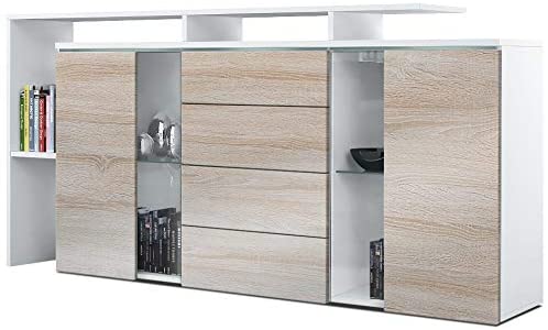 Sideboard "Lissabon" in White Matt / Different Front Colors