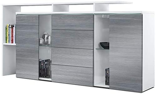 Sideboard "Lissabon" in White Matt / Different Front Colors