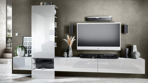 Wall Unit "Manhattan V3" with White Body + Various Colors