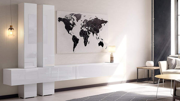 Wall Unit Moja with White Body + Various Color Fronts