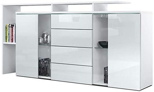 Sideboard "Lissabon" in White Matt / Different Front Colors