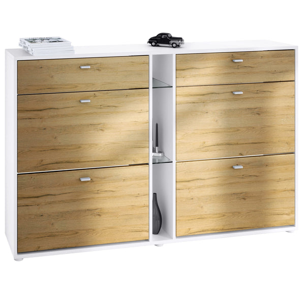 Shoe Cabinet Today in White with different color Fronts