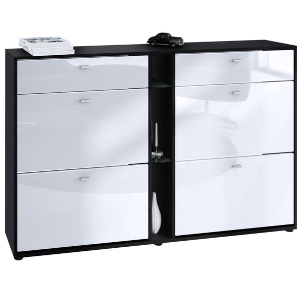 Shoe Cabinet Today in Black with different color Fronts