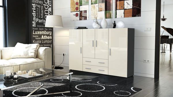 Highboard "Nora" in Black Matt