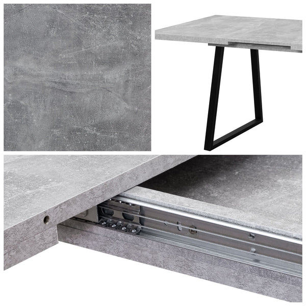 Dining Table Loft in Concrete Design - Extendable