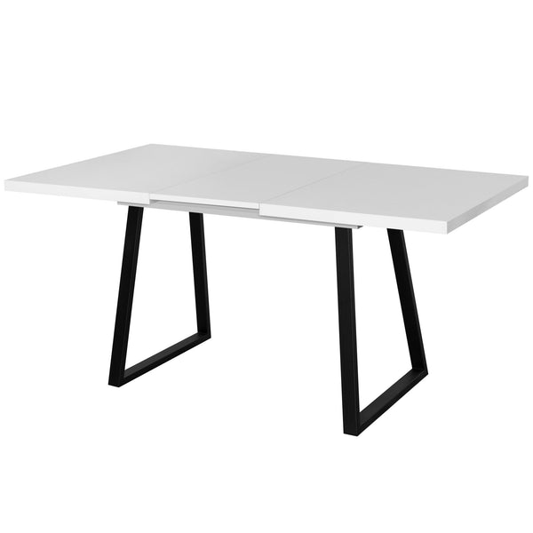 Dining Table Loft in White High Gloss - Extendable