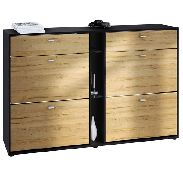 Shoe Cabinet Today in Black with different color Fronts