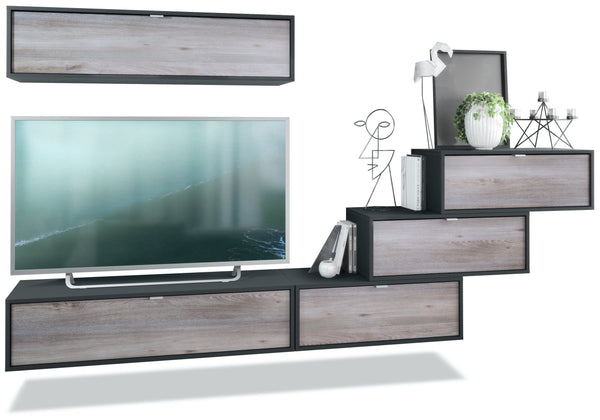 Wall Unit "Lana V1" with Black Body + Various Color Fronts