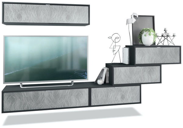 Wall Unit "Lana V1" with Black Body + Various Color Fronts