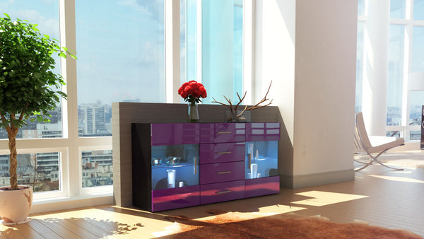 Sideboard "Bari" - in Black Matt / Various Front Colors