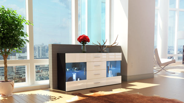 Sideboard "Bari" - in Black Matt / Various Front Colors