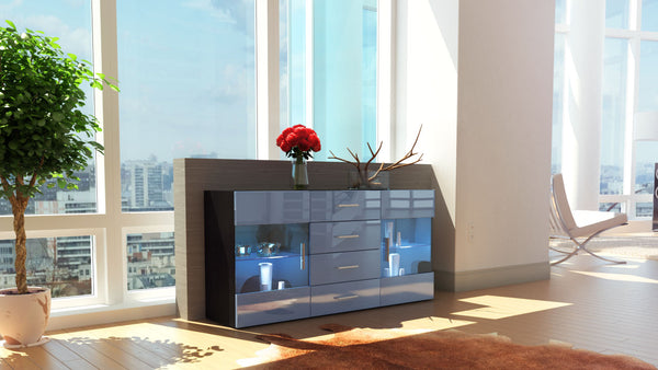 Sideboard "Bari" - in Black Matt / Various Front Colors