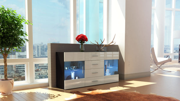 Sideboard "Bari" - in Black Matt / Various Front Colors
