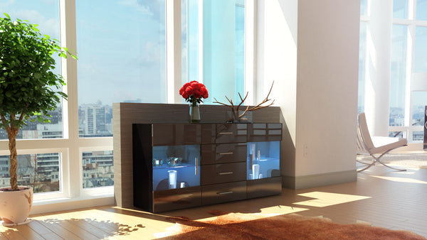 Sideboard "Bari" - in Black Matt / Various Front Colors