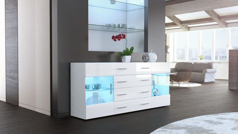 Sideboard "Bari V2" in White Matt / White High Gloss