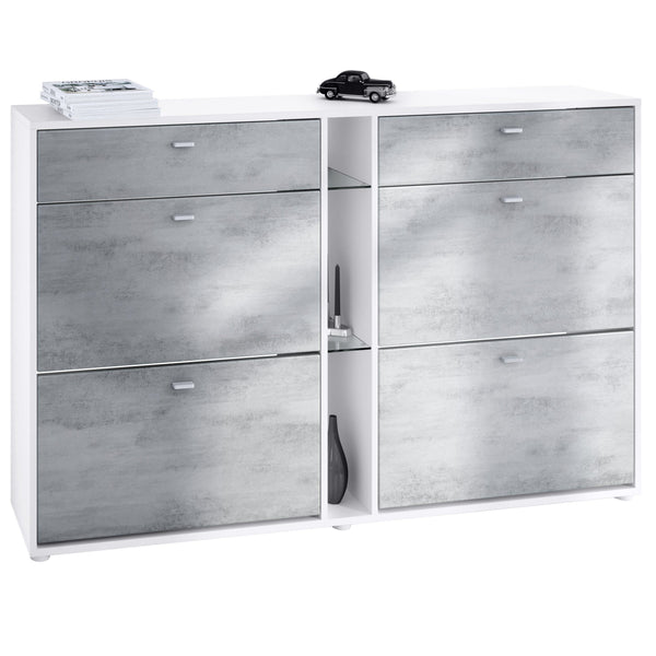 Shoe Cabinet Today in White with different color Fronts