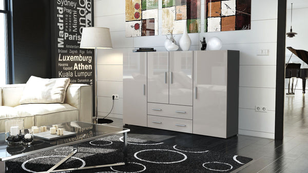 Highboard "Nora" in Black Matt