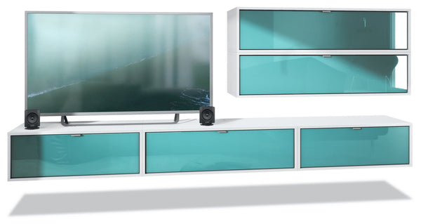 Wall Unit "Lana V3" with White Body + Various Color Fronts