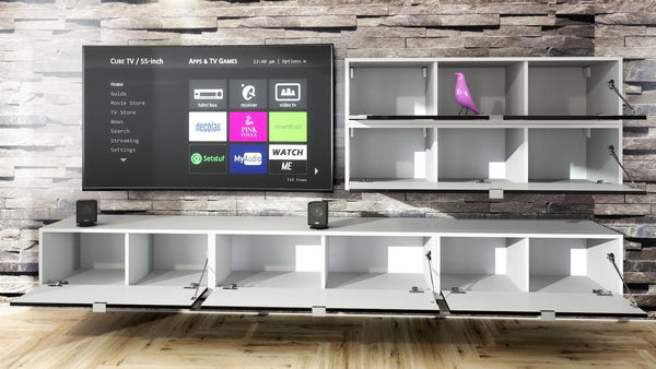 Wall Unit "Lana V3" with White Body + Various Color Fronts