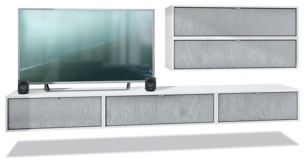 Wall Unit "Lana V3" with White Body + Various Color Fronts