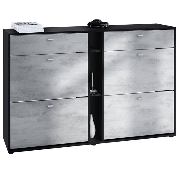 Shoe Cabinet Today in Black with different color Fronts