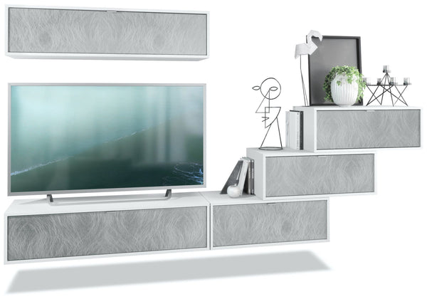 Wall Unit "Lana V1" with White Body + Various Color Fronts