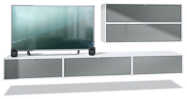 Wall Unit "Lana V3" with White Body + Various Color Fronts