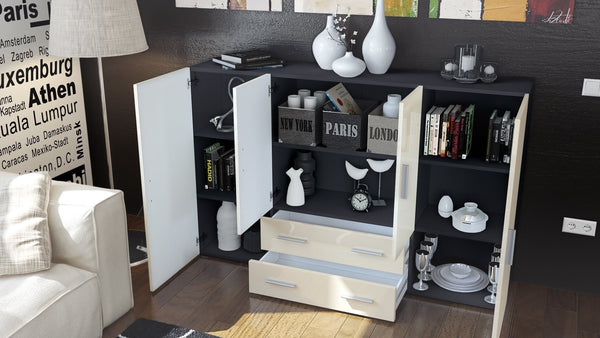 Highboard "Nora" in Black Matt