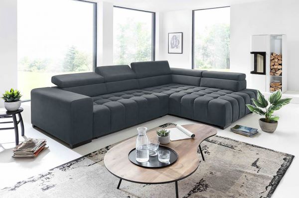 Sectional "Elias" in Fabric + Bed Function