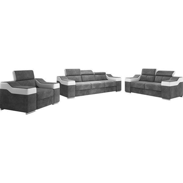 Sofa Set / Couch Set "Ewa II" with Adjustable Head Rest