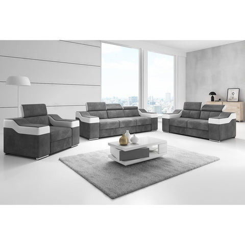 Sofa Set / Couch Set "Ewa II" with Adjustable Head Rest
